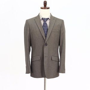 Perry Ellis 40R Brown Solid 2-Button Sport Coat Blazer Jacket B120